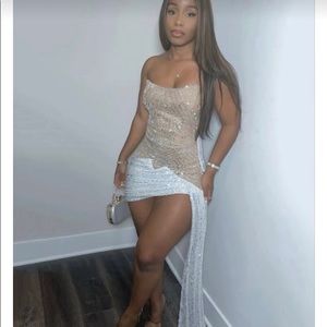 Gold and silver mini dress